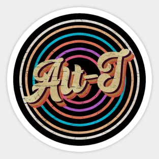 vintage circle line color Alt-J Sticker